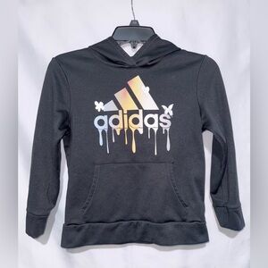 Adidas Kids Black Hoodie with Gradient Logo